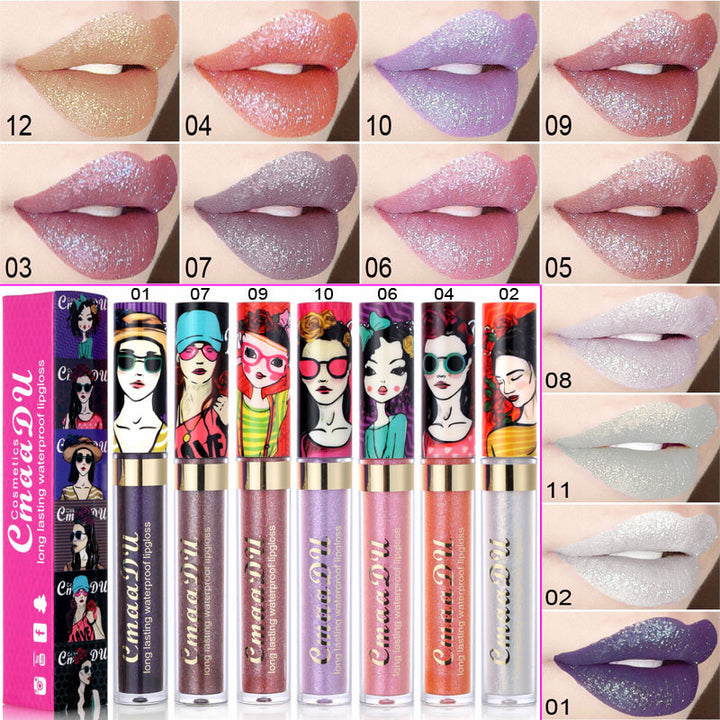2024 CmaaDu Magic Glitter Waterproof Lasting Lip Gloss