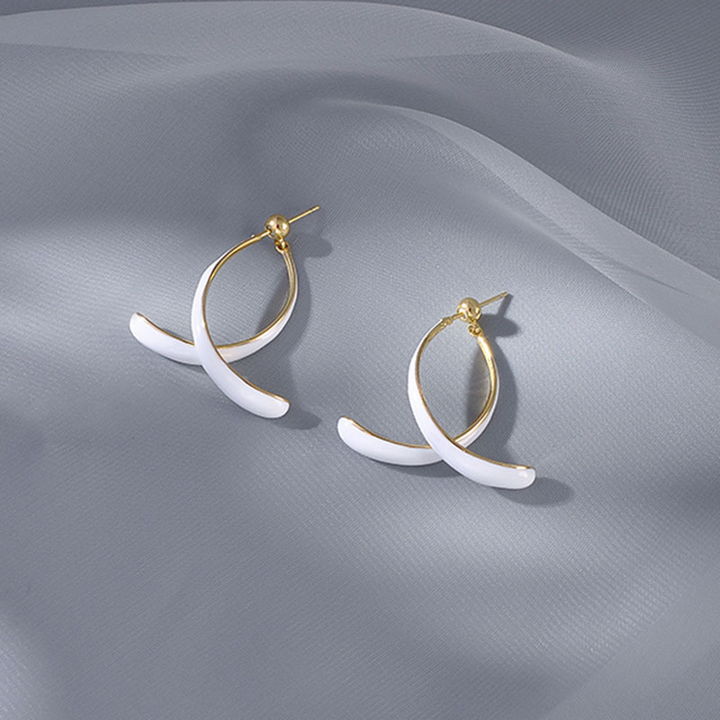 Cross Curved Earrings