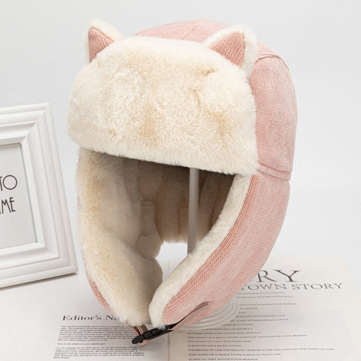 Cat Earmuffs Winter Cap
