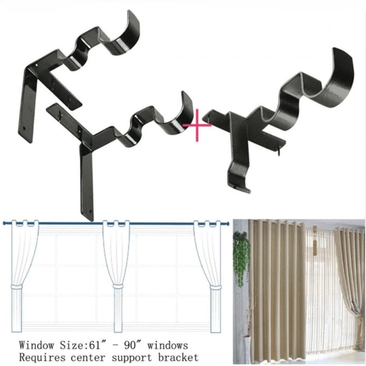 No Drill Curtain Rod Brackets Holders