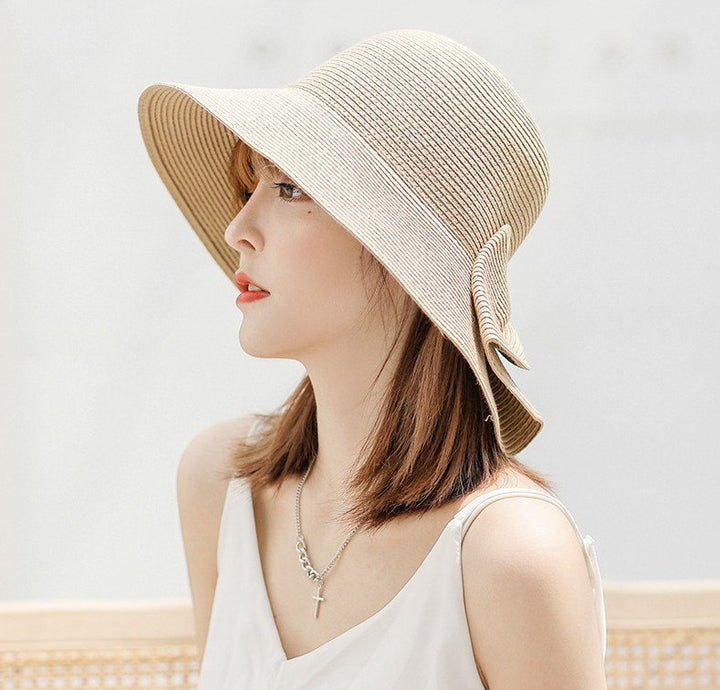 Handmade Foldable Bow Straw Hat