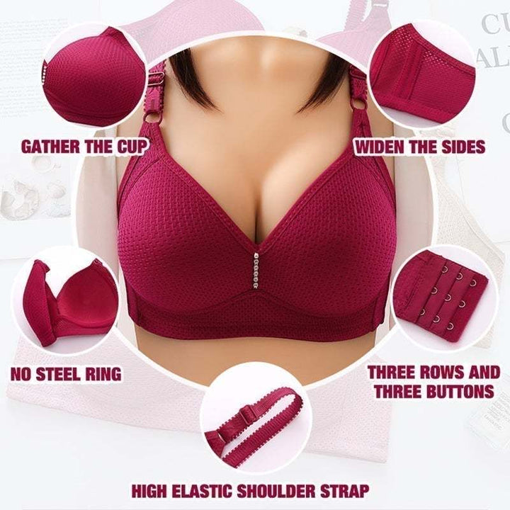 (🎁2025 New Year Hot Sale🎁)🔥Plus Size Bra Women Underwear Wire Free Comfort Soft Breathable🔥