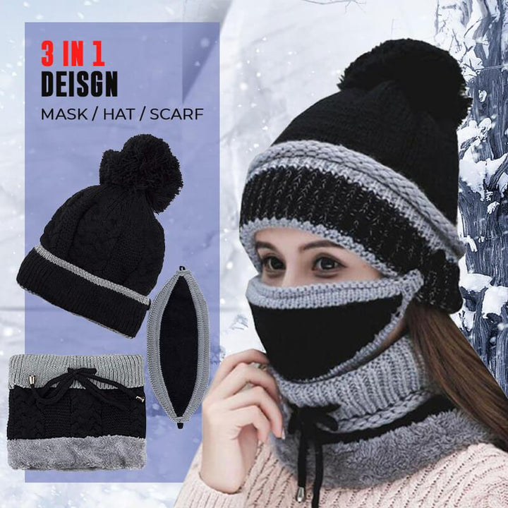 Winter Set Mask Hat Scarf