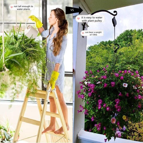 Plant Pulley Set For Garden Baskets Pots Birds Feeder
