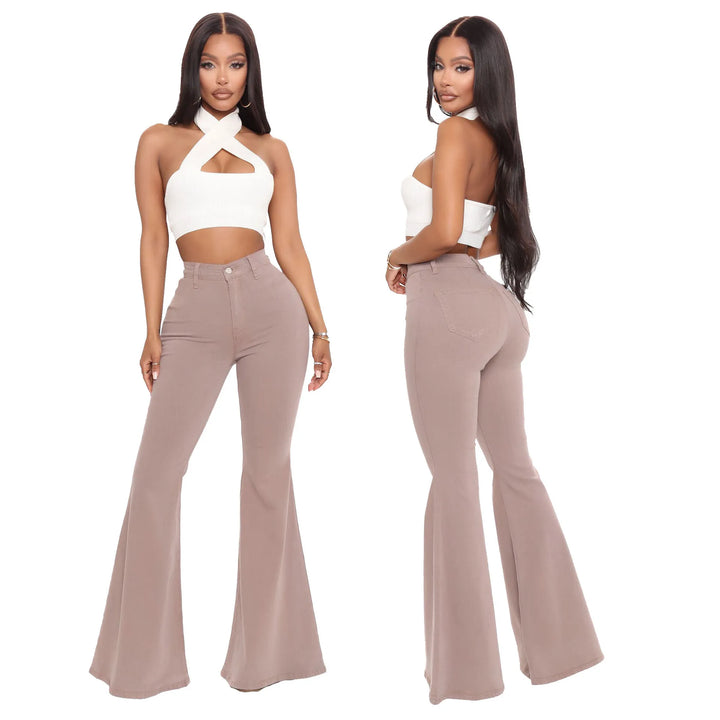 BASICS HIGH-WAISTED HIGH STRETCHY FLARED JEANS