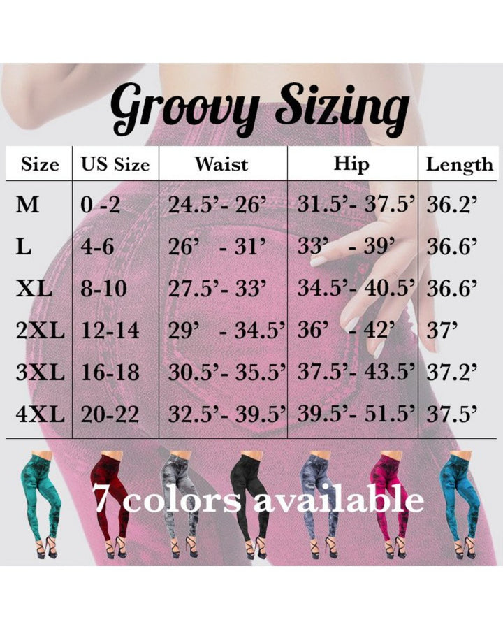 Groovyly Perfect Fit Skinny Stretch Plus Size Denim Jeans Leggings