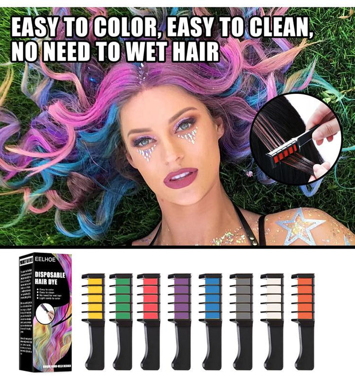 Disposable color hair dye comb