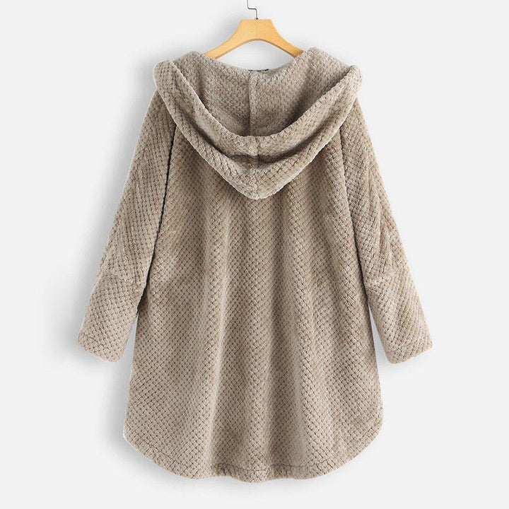 Winter Hooded Double Faced Fleece Sweater Coat