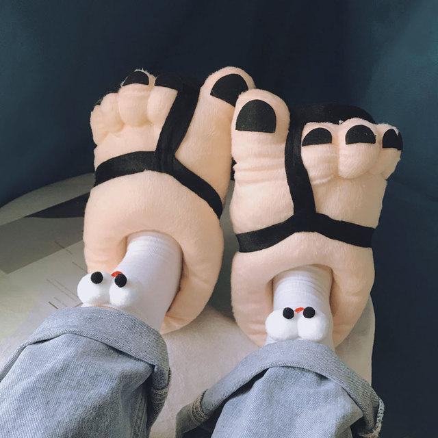 Indoor Funny Big Foot Cotton Shoes