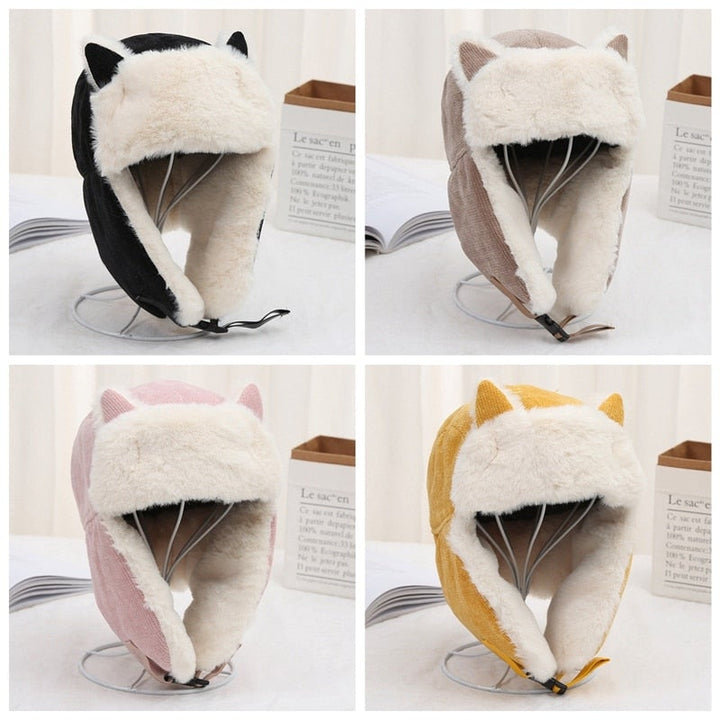Cat Earmuffs Winter Cap